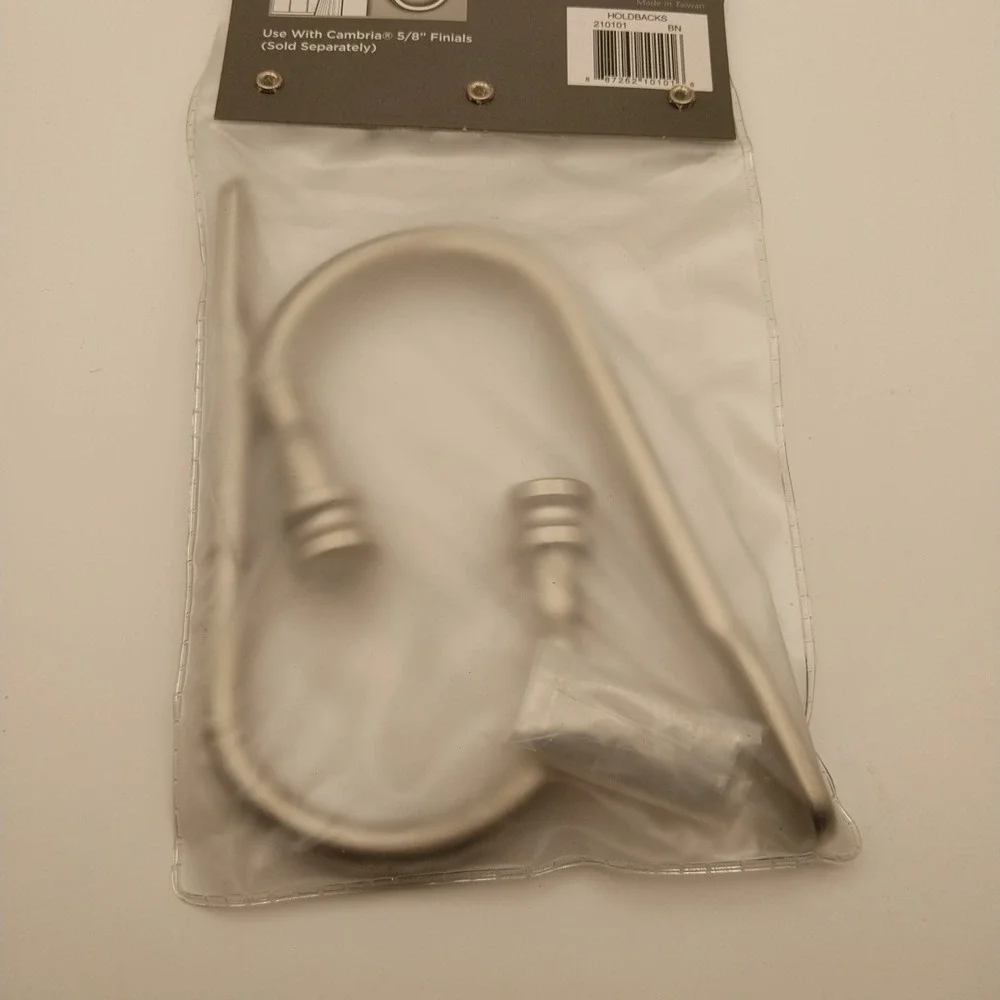 New Cambria Classic Curtain Holdbacks Brushed Nickel 1 Set 210101 BN